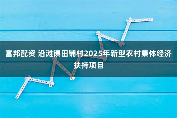 富邦配资 沿滩镇田铺村2025年新型农村集体经济扶持项目