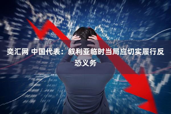 奕汇网 中国代表：叙利亚临时当局应切实履行反恐义务